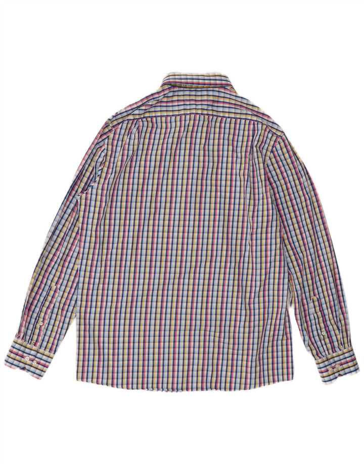 Camicia da uomo Tommy Hilfiger taglia 16 16 1/2 grande cotone a quadri multicolore
