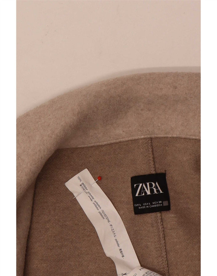 Soprabito aperto da donna Zara UK 16 grande poliestere beige