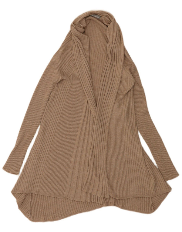 Maglione cardigan aperto lungo da donna Marks & Spencer UK 14 Beige medio