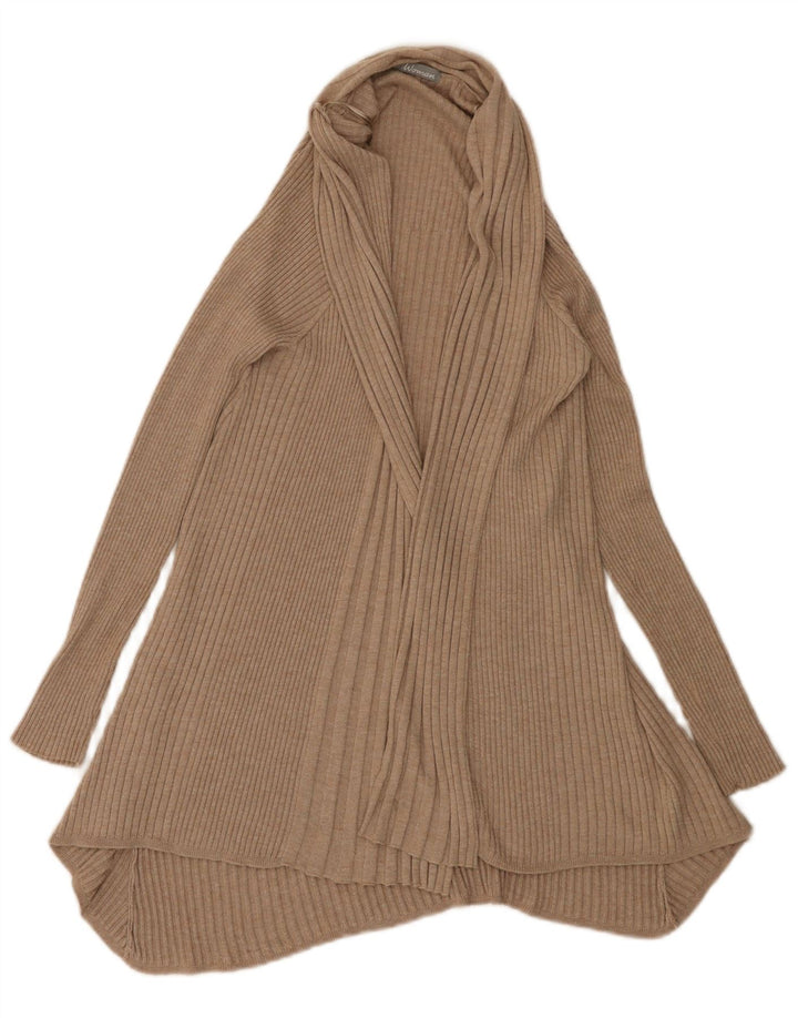 Maglione cardigan aperto lungo da donna Marks & Spencer UK 14 Beige medio