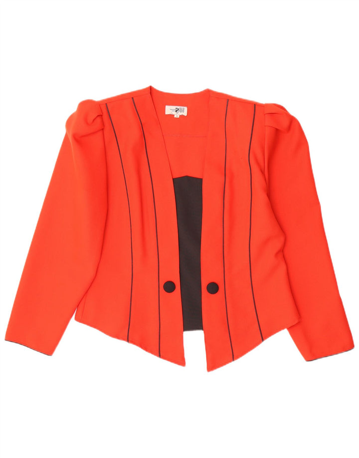 Giacca blazer aperta da donna vintage IT 42 a righe rosse medie