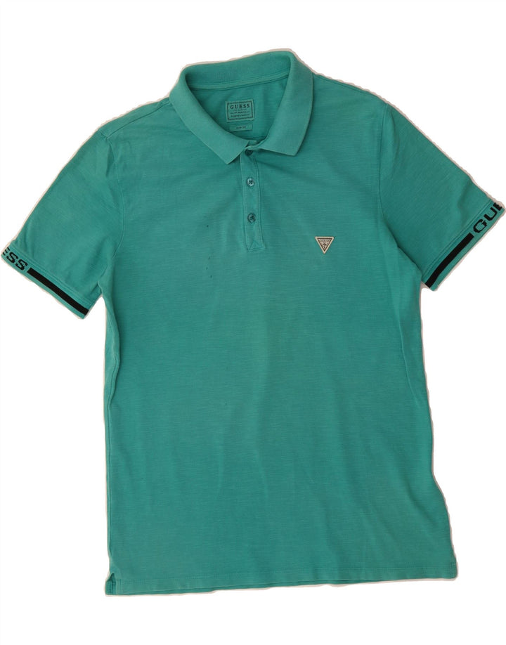 GUESS Mens Slim Fit Polo Shirt Small Green Cotton Vintage Guess and Second-Hand Guess from Messina Hembry 