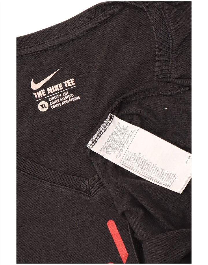 T-shirt grafica da donna con taglio atletico NIKE Top UK 18 XL cotone nero