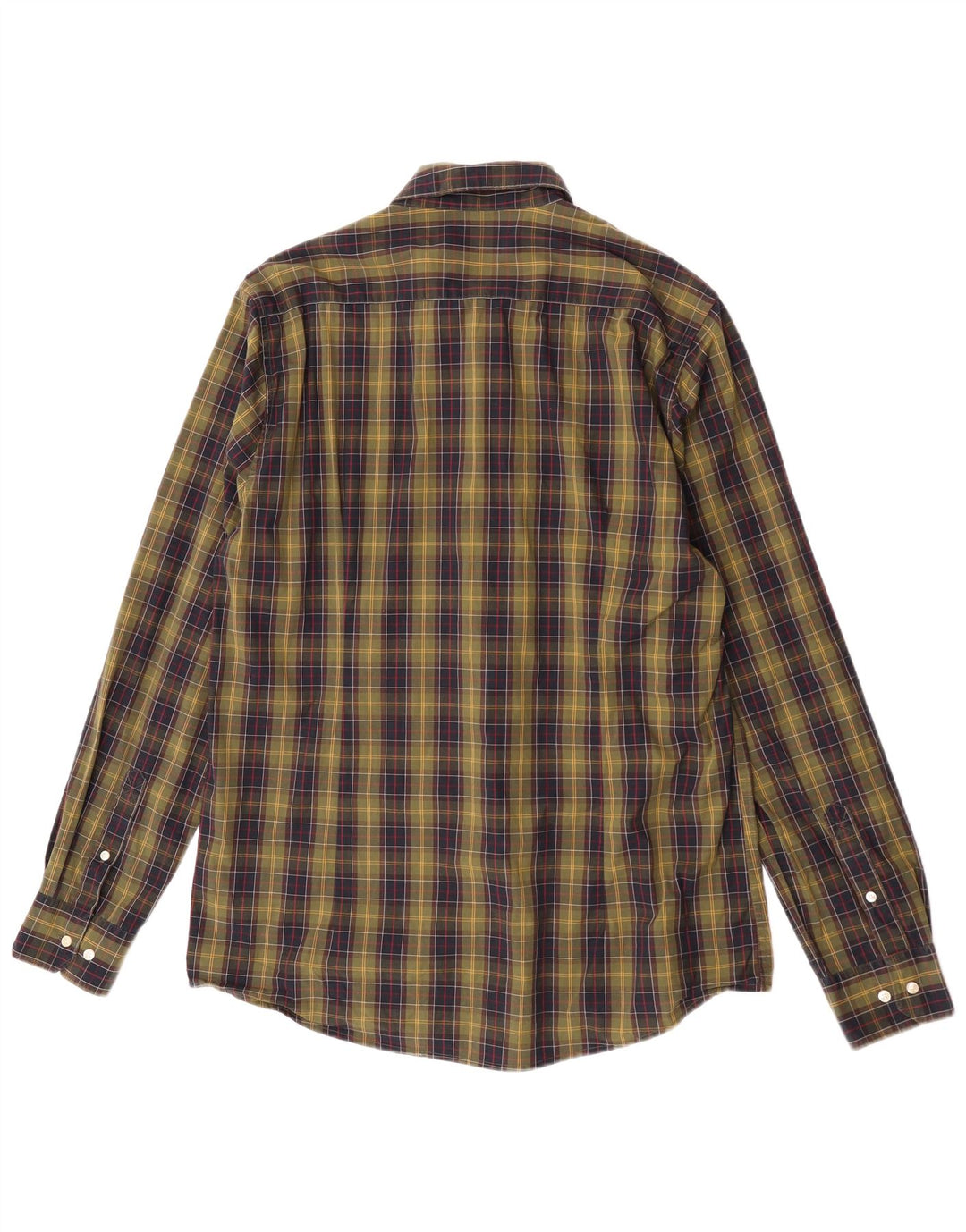 Barbour Uomo Camicia su misura vestibilità grande in cotone a quadri kaki