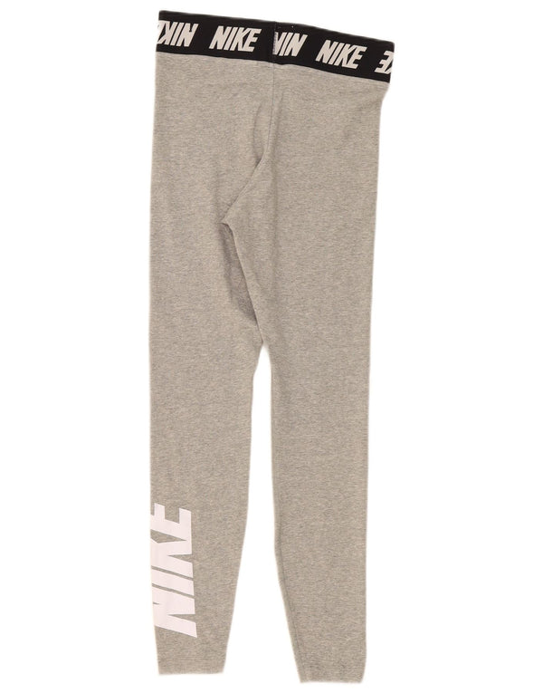 Leggings grafici da donna Nike UK 8 Small in cotone color block grigio