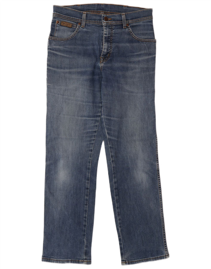WRANGLER Jeans dritti elasticizzati Texas da uomo W32 L30 cotone blu