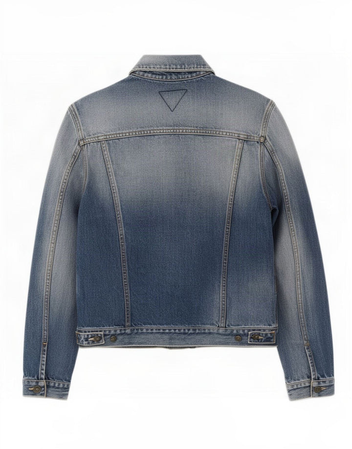 Meltin' Pot Giacca in denim da donna con lavaggio acido UK 14 Cotone blu medio