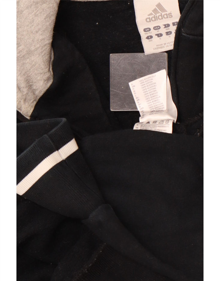 Maglione con cappuccio grafico da uomo con zip e collo ADIDAS UK 40/42 Medio Blu navy