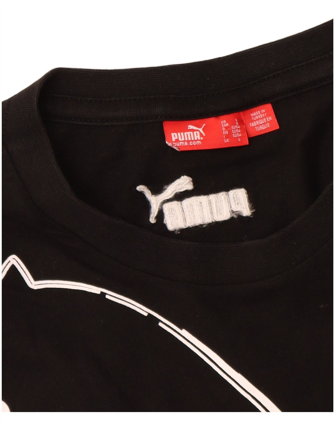 T-shirt grafica da uomo Puma Top grande in cotone nero