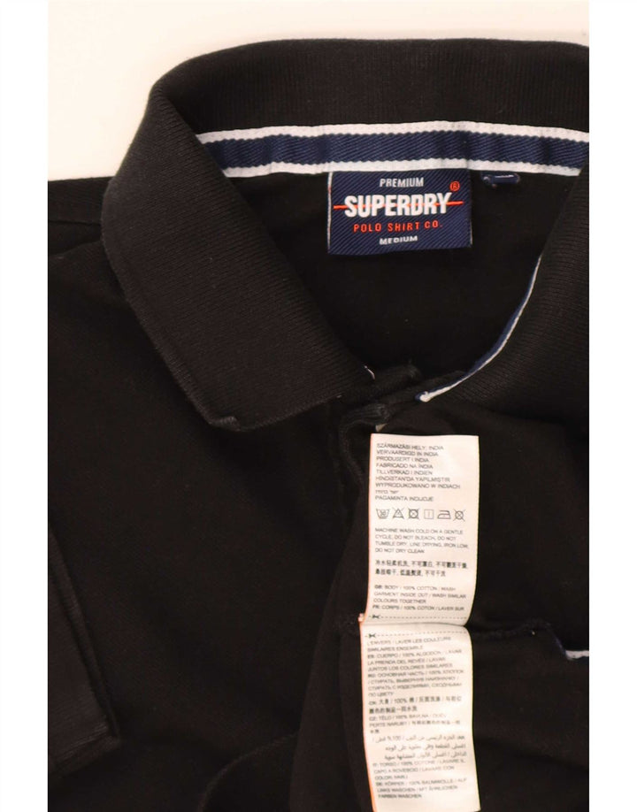 Polo da uomo Superdry in cotone nero medio
