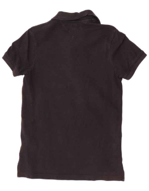 Polo slim fit grafica da uomo Tommy Hilfiger piccola color block nera