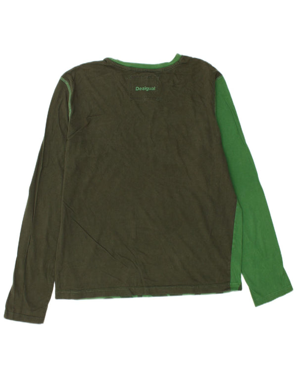 DESIGUAL Top grafico da donna manica lunga UK 16 Large Green Colourblock