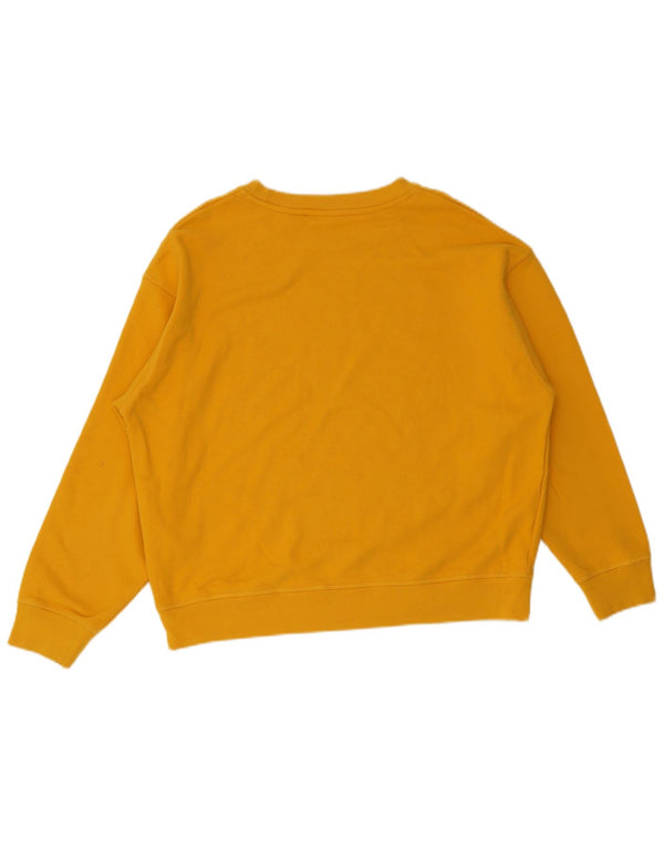 Levi's Womens Graphic Sweatshirt Jumper UK 16 Large Yellow Cotton