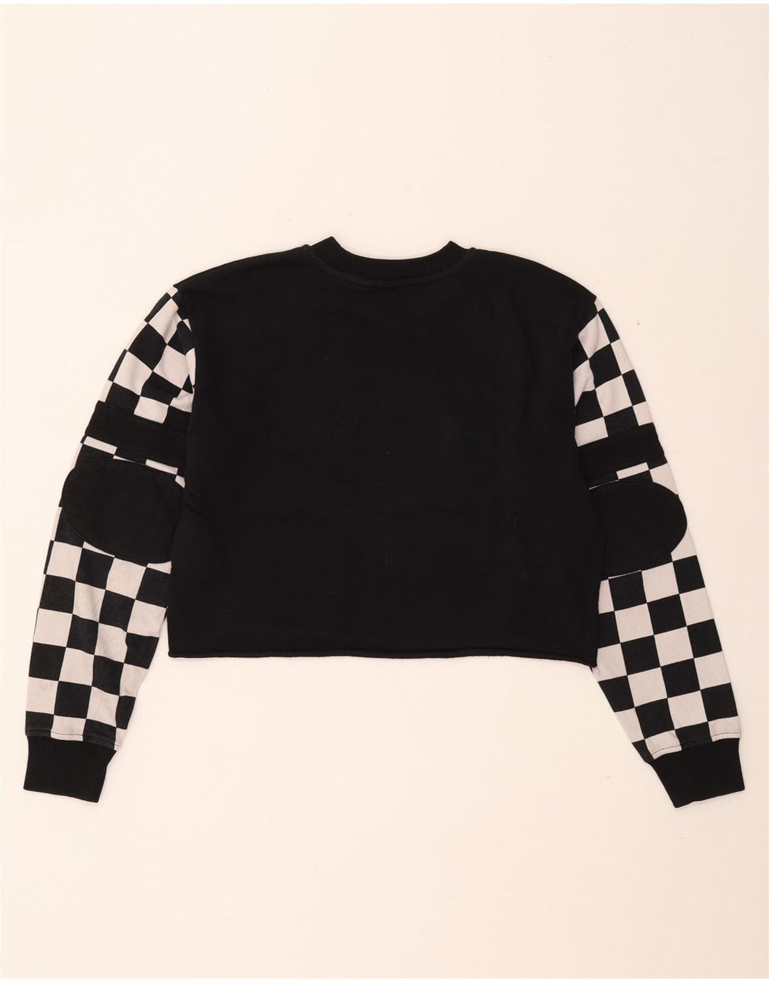 Felpa corta oversize da donna VANS, maglione UK 10, piccola nera geometrica