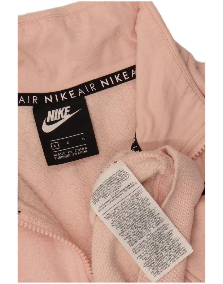 Felpa con grafica corta NIKE da donna UK 16 Large Pink Colourblock