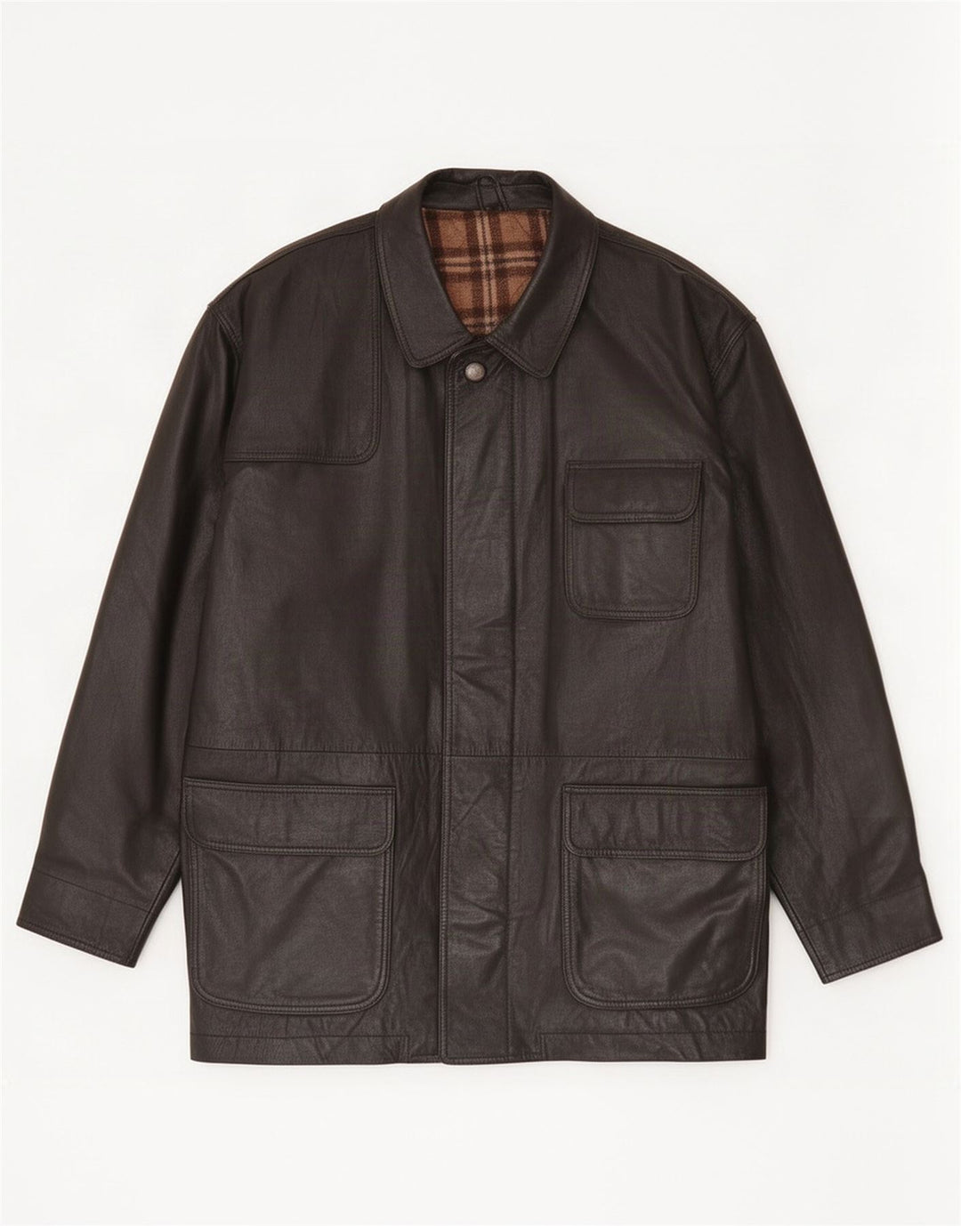 Giacca in pelle vintage da uomo UK 40 grande nera