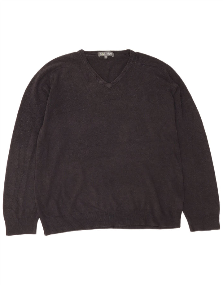 Maglione da uomo con scollo a V Marks & Spencer 2XL acrilico blu navy