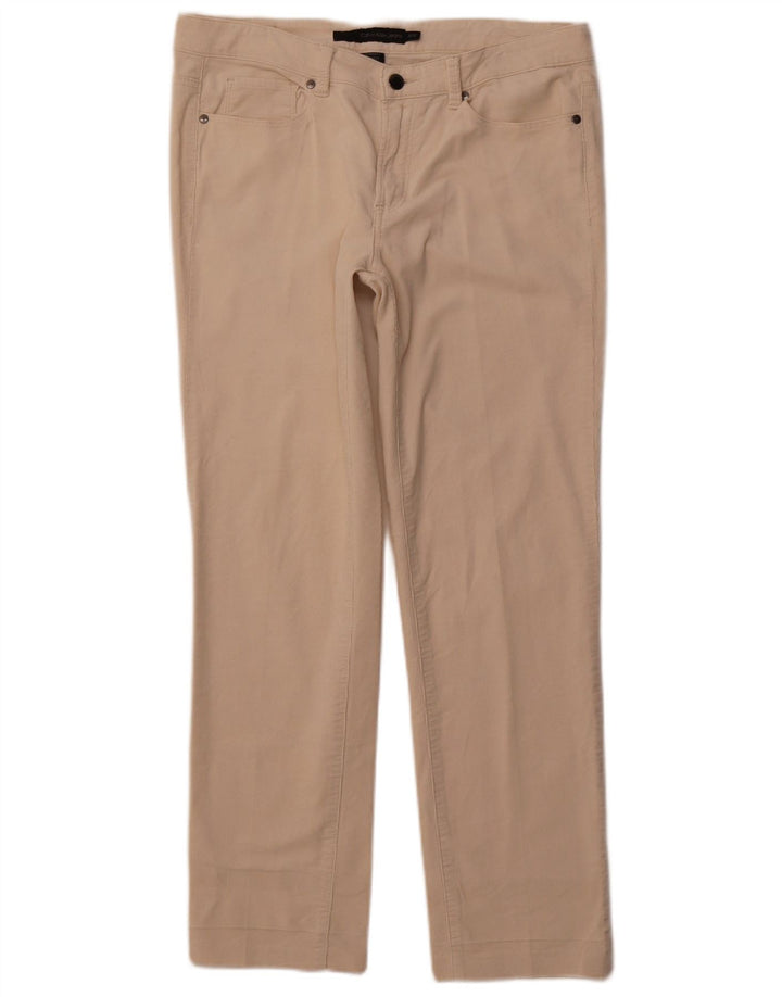 CALVIN KLEIN Pantaloni skinny in velluto a coste da donna US 12 Large W31 L28 Beige