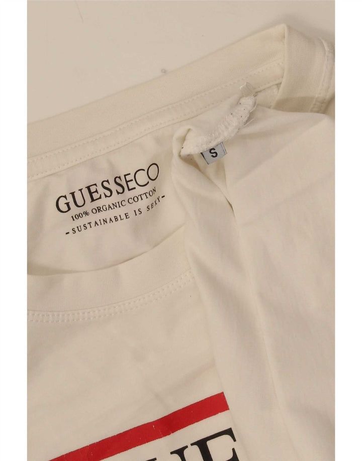 Guess T-shirt grafica da uomo piccola piccola bianca