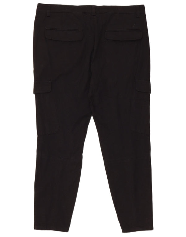 Pantaloni cargo affusolati da donna Reiss UK 12 Medium W34 L26 Viscosa nera