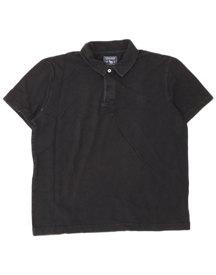 Polo da uomo Woolrich grande in cotone nero