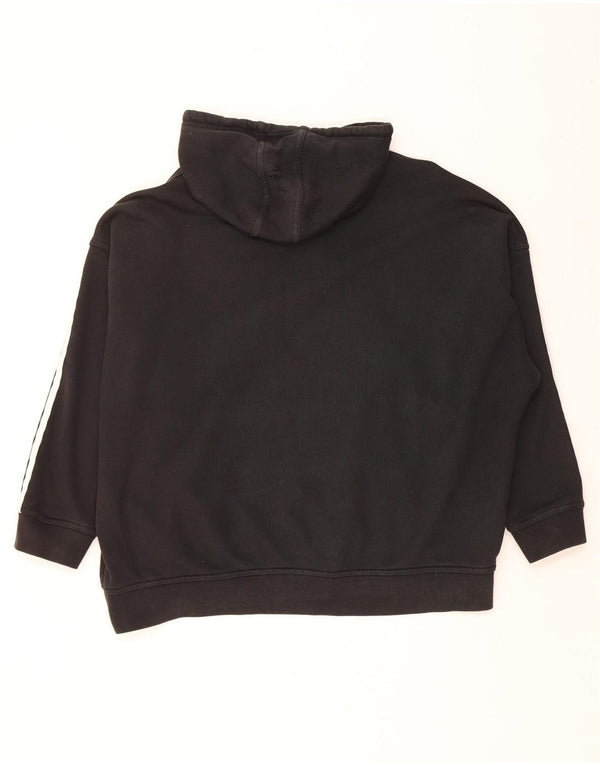 Maglione oversize con cappuccio da donna ADIDAS UK 16 grande cotone nero