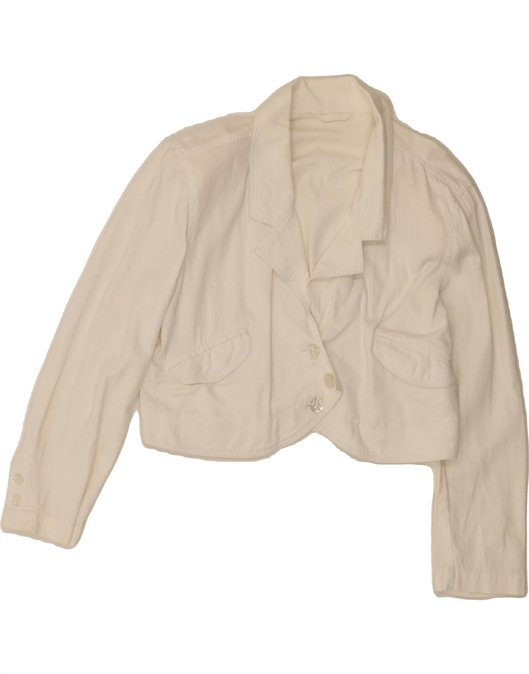 VINTAGE Womens Bolero Jacket UK 14 Medium White Vintage Vintage and Second-Hand Vintage from Messina Hembry 