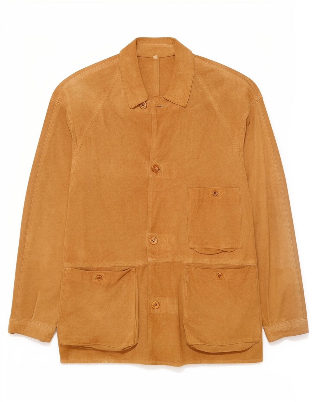 Giacca vintage in pelle scamosciata da uomo IT46 piccola beige