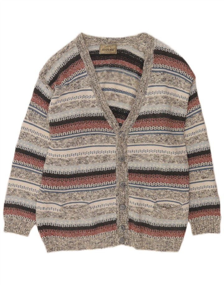 Maglione cardigan da uomo Suspence IT 50 medio a righe multicolore