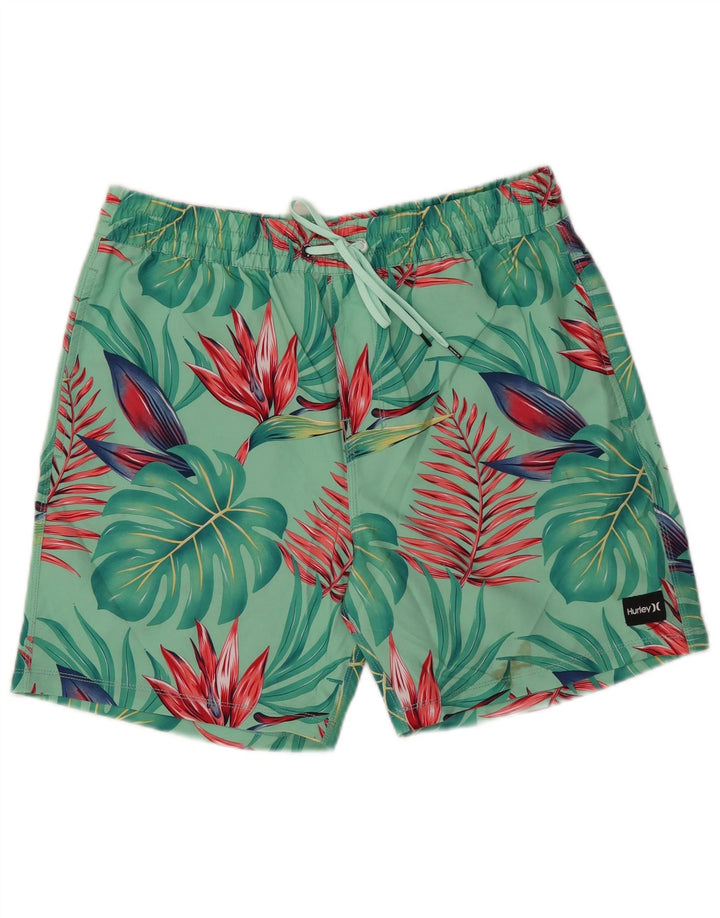 Pantaloncini da bagno da uomo HURLEY Poliestere floreale verde medio