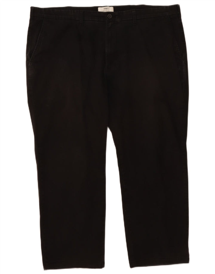 Pantaloni cropped vestibilità regolare da uomo Marks & Spencer W44 L25 cotone nero