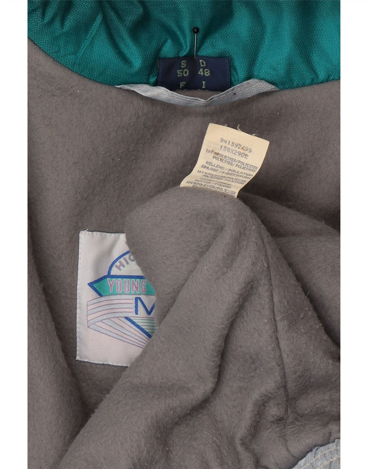Giacca da sci grafica da uomo vintage EU 48 Poliammide color block verde medio