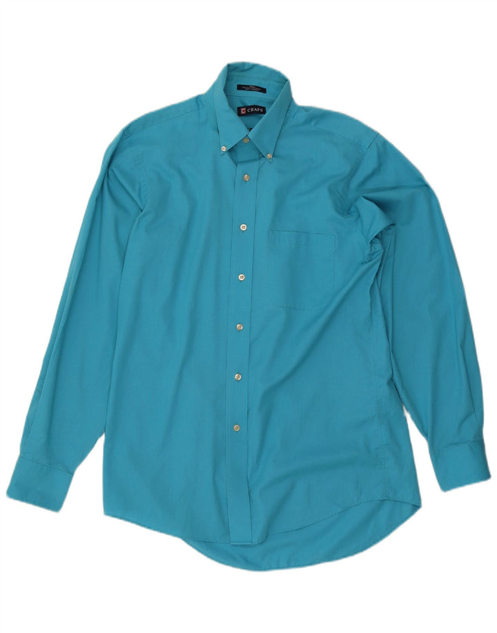 Camicia da uomo Chaps taglia 15 1/2 cotone blu medio