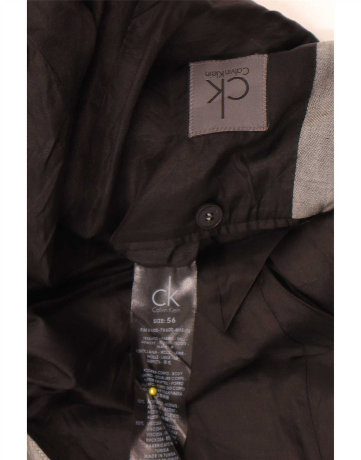 Giacca blazer a 2 bottoni da uomo Calvin Klein IT 56 3XL lana grigia