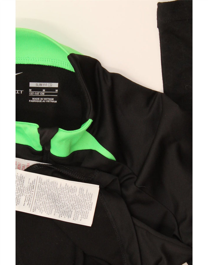 Top della tuta da ginnastica Nike da ragazzo con zip e collo, 10-11 anni, media, nera