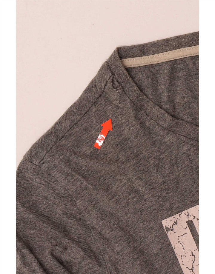T-shirt grafica da uomo Puma Top Small in cotone grigio