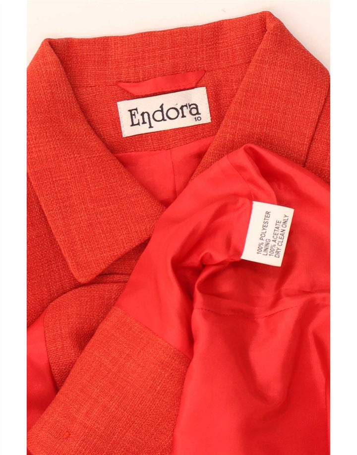 Giacca blazer a 6 bottoni da donna Endora UK 10 piccola rossa in poliestere