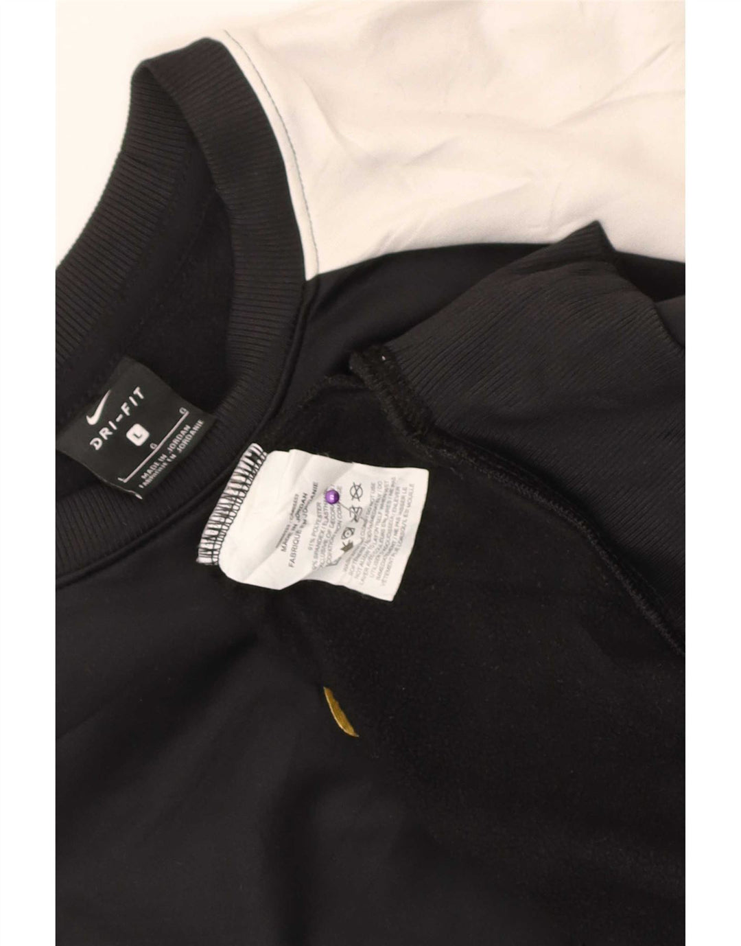 Felpa Nike Dri Fit da uomo, grande, in poliestere color block nero