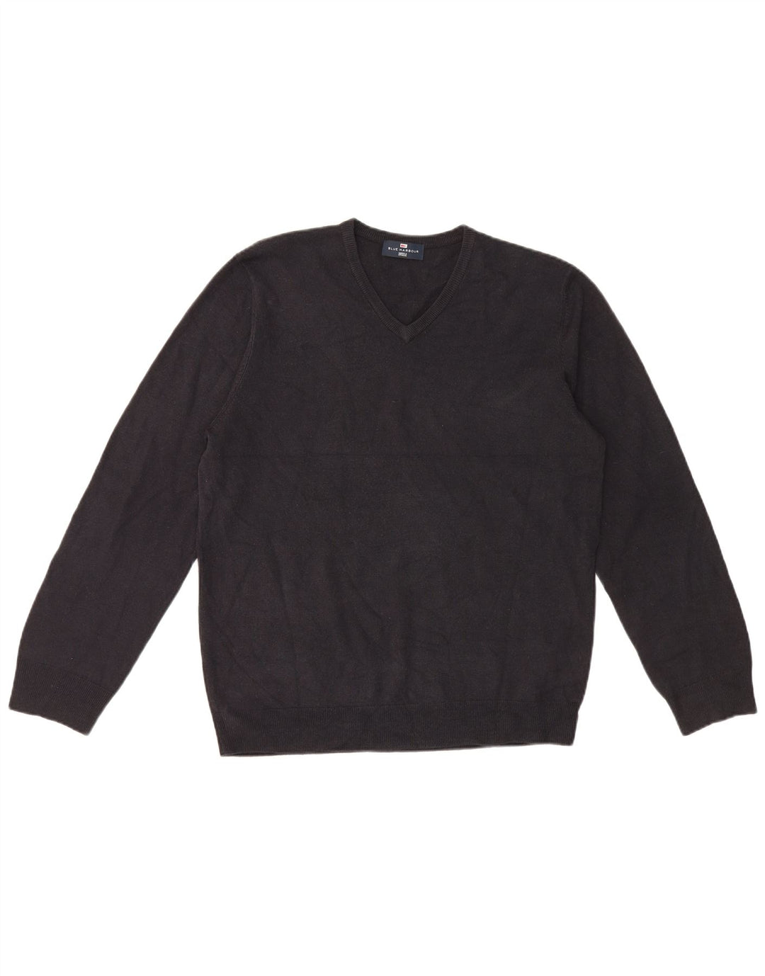 Maglione da uomo Marks & Spencer Blue Harbour con scollo a V grande acrilico nero