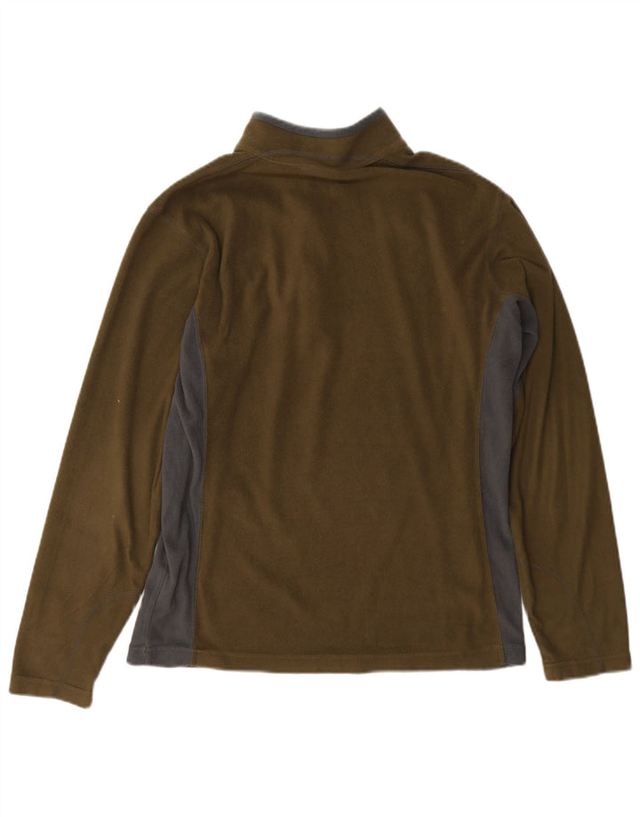 Maglione in pile da uomo Columbia con zip e collo piccolo in poliestere color kaki