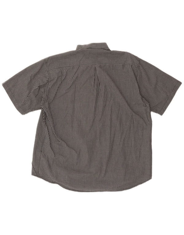 Camicia FILA da uomo a maniche corte XL in cotone a quadri neri