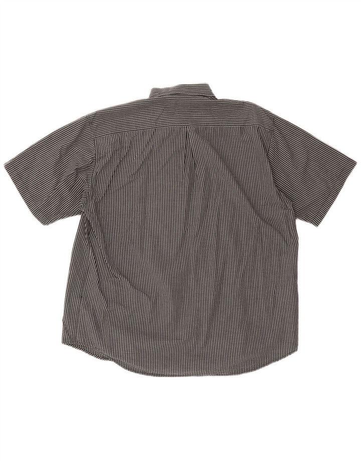 Camicia FILA da uomo a maniche corte XL in cotone a quadri neri