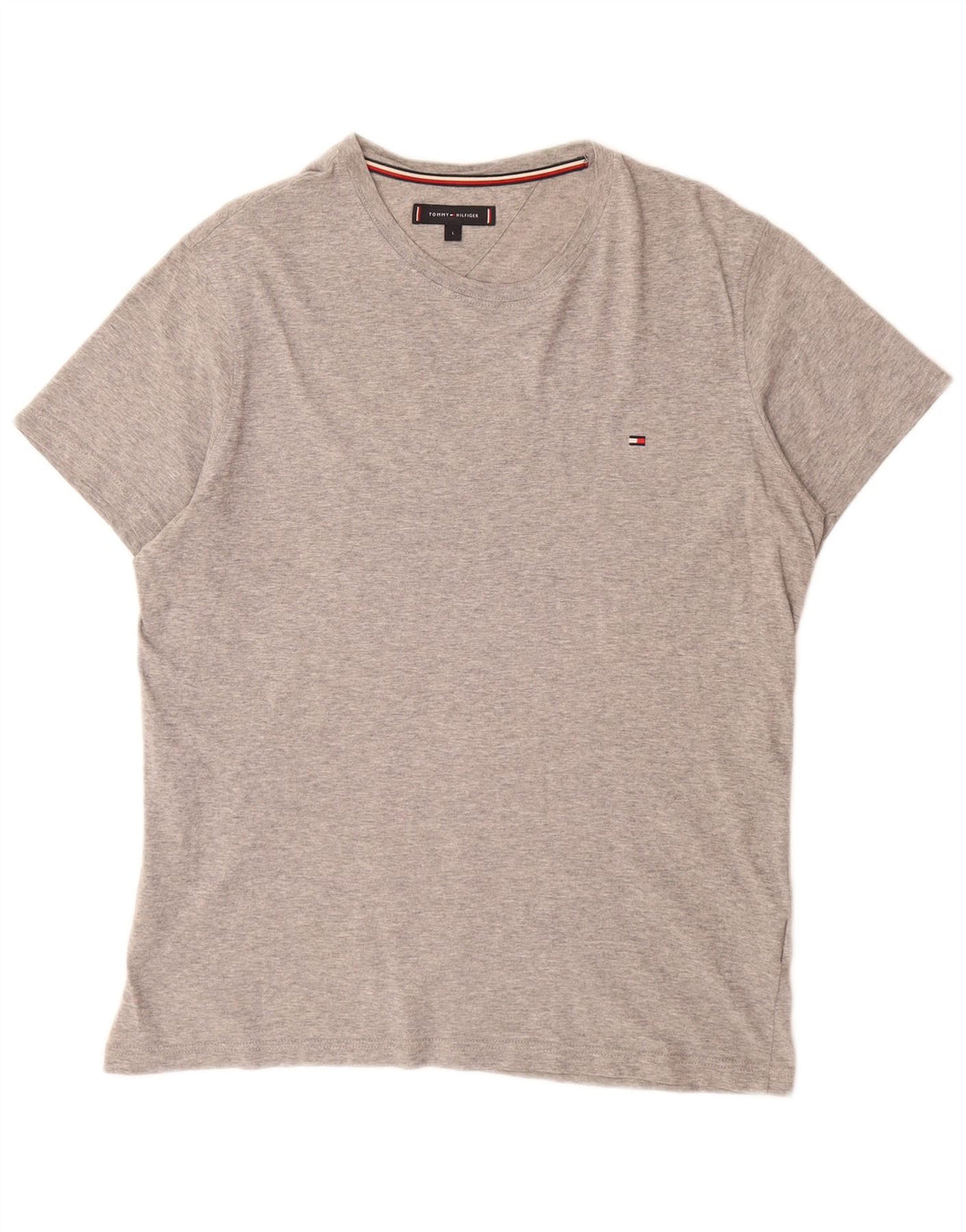 TOMMY HILFIGER T-shirt da uomo Top Large in cotone grigio