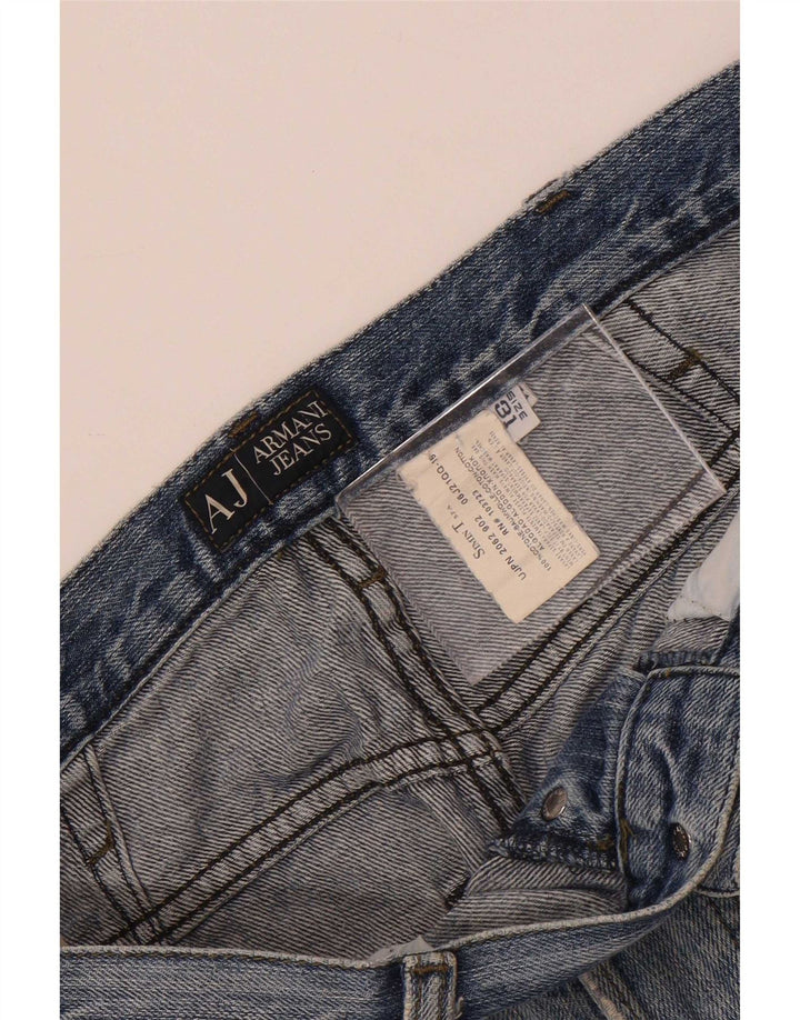 Jeans dritti invecchiati da uomo Armani W31 L29 cotone blu