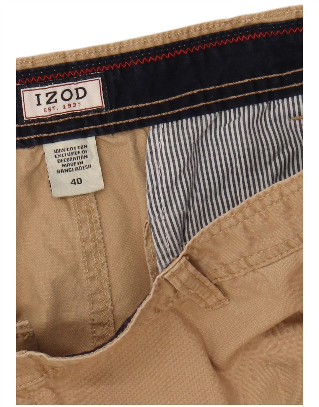 Pantaloncini cargo da uomo Izod W40 XL in cotone beige