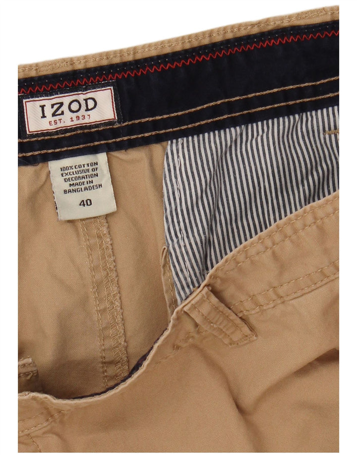 Pantaloncini cargo da uomo Izod W40 XL in cotone beige