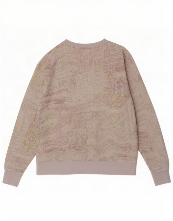 Felpa da donna con motivo astratto Nike, maglione, taglia UK 16, grande, bianco sporco