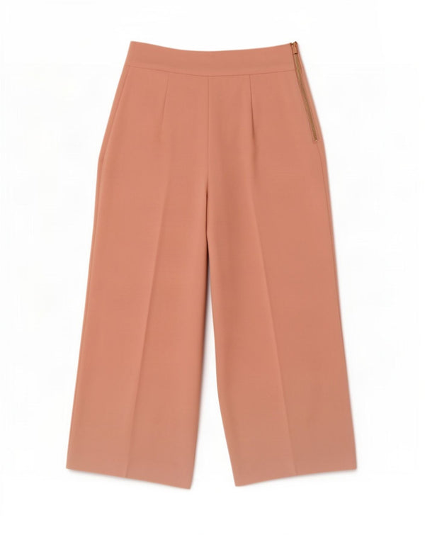 Pantaloni casual a gamba larga a vita alta da donna Zara XS W24 L25 Rosa