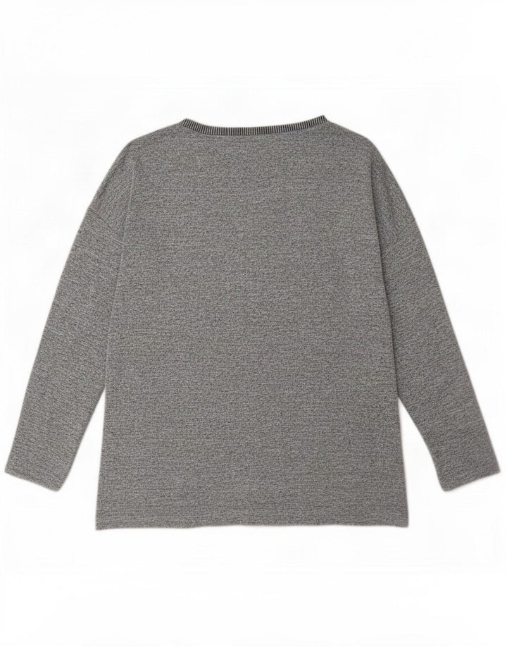 Top da donna a maniche lunghe Oasis UK 14 Poliestere color block grigio medio