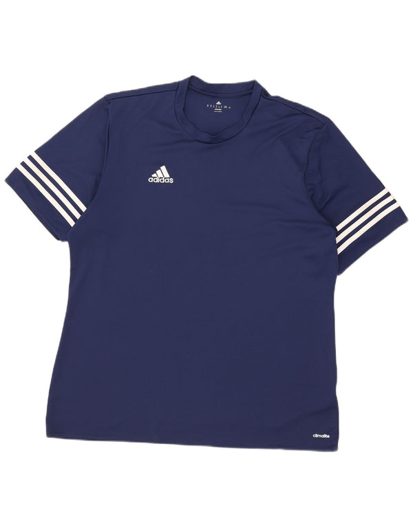 T-shirt Adidas Climalite da uomo Top XL in poliestere blu navy
